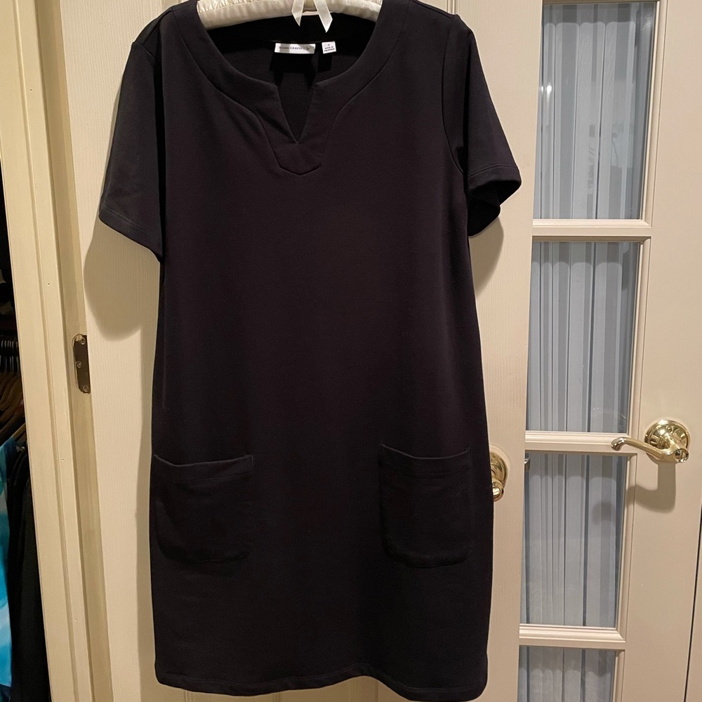 Susan Graver Black French Terry Easy Wear Dress